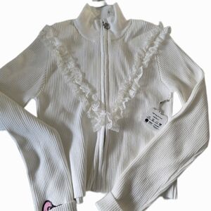 NWT Hello Kitty X Forever 21 White Ruffled Women's Jacket
